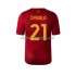 Camisola AS Roma Dybala 21 Homem Equipamento Primeiro 2022-2023 Manga Curta